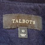 Talbots Blue Velvet Mini Skirt Sz 10. Lined. Blue Visible Thread Zipper In Back Photo 5