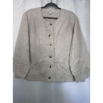 Coldwater Creek Size 1X Wide Leg Embroidered Pants Jacket Set Linen Khaki Photo 5