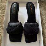 Good American Terry Kickstand Mule High Heel Women Terry Cloth Black Size 9.5 Photo 0