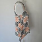 Monteau  Black Coral Medallion Print Tank Top Size Medium Bohemian Festival Photo 4