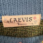 Vintage Laevis Japan Wool Knit Sweater Bold 80s/90s Geometric Pattern Size Large Yellow Photo 2