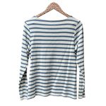 Cath Kidston Long Sleeve Breton Stripe Shirt Top Round Neck Blue White Large L Photo 1