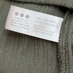 Three Dots Olive Green Wide-Leg Pants pull on elastic waist scandi girl comfort Photo 6