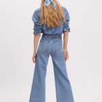 ZARA  The High Rise Marine Straight Jeans Size 12 Wide Leg Raw Hem 2553/041/400 Photo 10