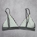 SheIn Black White Stripe Triangle Adjustable Hook Bikini Top Swimwear Medium Photo 3