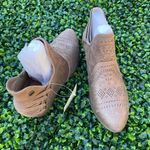 Daisy Fuentes  Perforated Tan Ankle Booties Photo 3