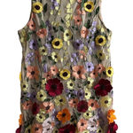 Floral Embroidered Sleeveless Dress Yellow Size 4X Photo 0