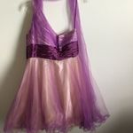 Beaded Prom Short Dress with Full Tulle Skirt Size 14 Photo 3
