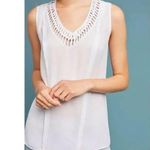 Anthropologie  Maeve White Braided V-Neck Top Women’s Size Large Photo 1