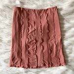 Le lis Dusty Rose Mauve Pink Mesh Lettuce Hem Body Con Mini Skirt Sz S Photo 0