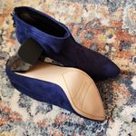 Franco Sarto Kortney Blue Suede Black Patent Pointed Toe Boots Size 9 Photo 6