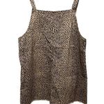 Chic Soul Tank Dress Sz XL Cheetah Print Raw Hem Front Pockets Adjustable Straps Photo 4