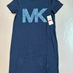 Michael Kors Women's XS Blue Graphic T-Shirt Dress Short Sleeve New w/ Tags Photo 2