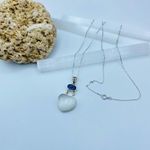 Selenite & Kyanite Heart Sterling Necklace White Photo 0