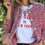 ZARA  Tweed TEXTURED WEAVE CARDIGAN JACKET W/ FRAYED DETAIL w/ Gold Pearl Buttons Photo 0