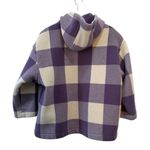 United Colors Of Benetton Hooded Wool Coat Purple Plaid Women’s 38 Photo 6
