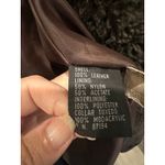 Vintage Chocolate Brown Leather Jacket With Faux Fur Shawl Trim Boho Chic Size L Photo 7