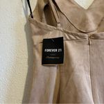 Forever 21 NWT Contemporary Tan Suede Mini Short Bodycon Spaghetti Strap Dress S Photo 4
