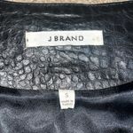 J Brand Croc Embossed Lamb Leather Moto Jacket Black Small Photo 11