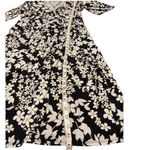 Glamour Floral Print Faux Wrap Dress Elegant Black White Midi Womens Size 14 Photo 4