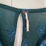 Free People  Diamond Embroidered Bell Sleeve Top in Dark Green Photo 5