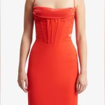 Bardot  Martini Midi Dress In Fire Red Size Large Photo 11
