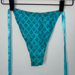 Turquoise Patterned‎ Bikini Bottom High Waist Glitter Blue Size XS Photo 0
