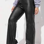 SheIn High Waist Straight Leg Leather Pants, Black, Size XS, EUC Photo 4