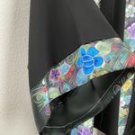 Invisible World Alaska Womens Kimono Jacket Hand Painted Silk Polyester Large Black Photo 5