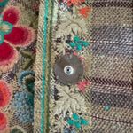 Johnny Was  Biya Vintage Wool Embroidered Plaid Green Blazer Medium Photo 10