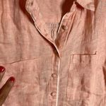 Joie  peach linen button down top Photo 3