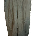 J. Jill Pure Jill Sage Green Linen Cropped Wide Leg Pants Size L Photo 0