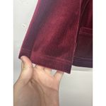 RUSS Women’s Size Large Pajama Top Burgundy Velour Corduroy Button Front Red Photo 2