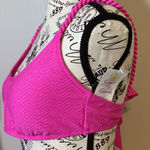 🩵NWT🩵 SUGAR BEACH SEPARATES SWIM TOP VIBRANT PINK W/METALLIC SILVER SIZE LARGE Photo 1