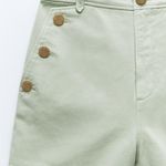ZARA Sea Green Denim Bermuda Shorts Photo 6