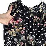 ASOS Floral Dot Midi Slit Button Up Pockets Skirt Black Size 2 Photo 7