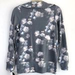 Chaser New Floral Print Half Zip Sweatshirt Cozy Knit Pullover Grey Photo 7