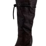 See By Chloe Tall Brown Leather Boots Wool Lined High Heeled Pebbled Size 37.5 Photo 1