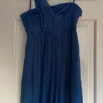 BCBGeneration  Blue Chiffon One Shoulder Dress 6 Photo 0