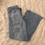 American Eagle  high waist wide leg distressed jean, never won excellent cond Photo 1