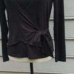 Tweeds Front Tie Faux Wrap Long Sleeve Top Photo 2