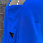 Amanda Uprichard  100% Silk Blouse in Electric Blue Size Small with Cutout Photo 2