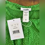 ANDIE NWT The Augusta Jacket Green Zebra Print Crop Cardigan Top Size M Photo 2