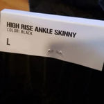 Black Label  High Rise Ankle Skinny‎ Jeans Button Fly Size Large Photo 5