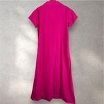 LA PLAGE Alex Poplin Button Down Maxi Long Dress Cabaret Pink Sz M‎ NWT $278 Size M Photo 5