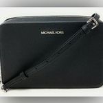Michael Kors Jet Set Item Large East West Black Silver Crossbody Bag Photo 0