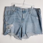 Madewell  High Rise The Mom Jean Shorts Distressed Size 22W Light Wash‎ Photo 1