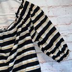 Who What Wear lightweight cotton off the shoulder striped tie waist XL puffy Photo 1