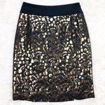 The Limited  Black Gold Metallic Pencil Skirt Size 2 Photo 0