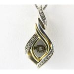 OTC Sterling Silver 10K Yellow Gold Diamond Studded Pendant. Photo 0